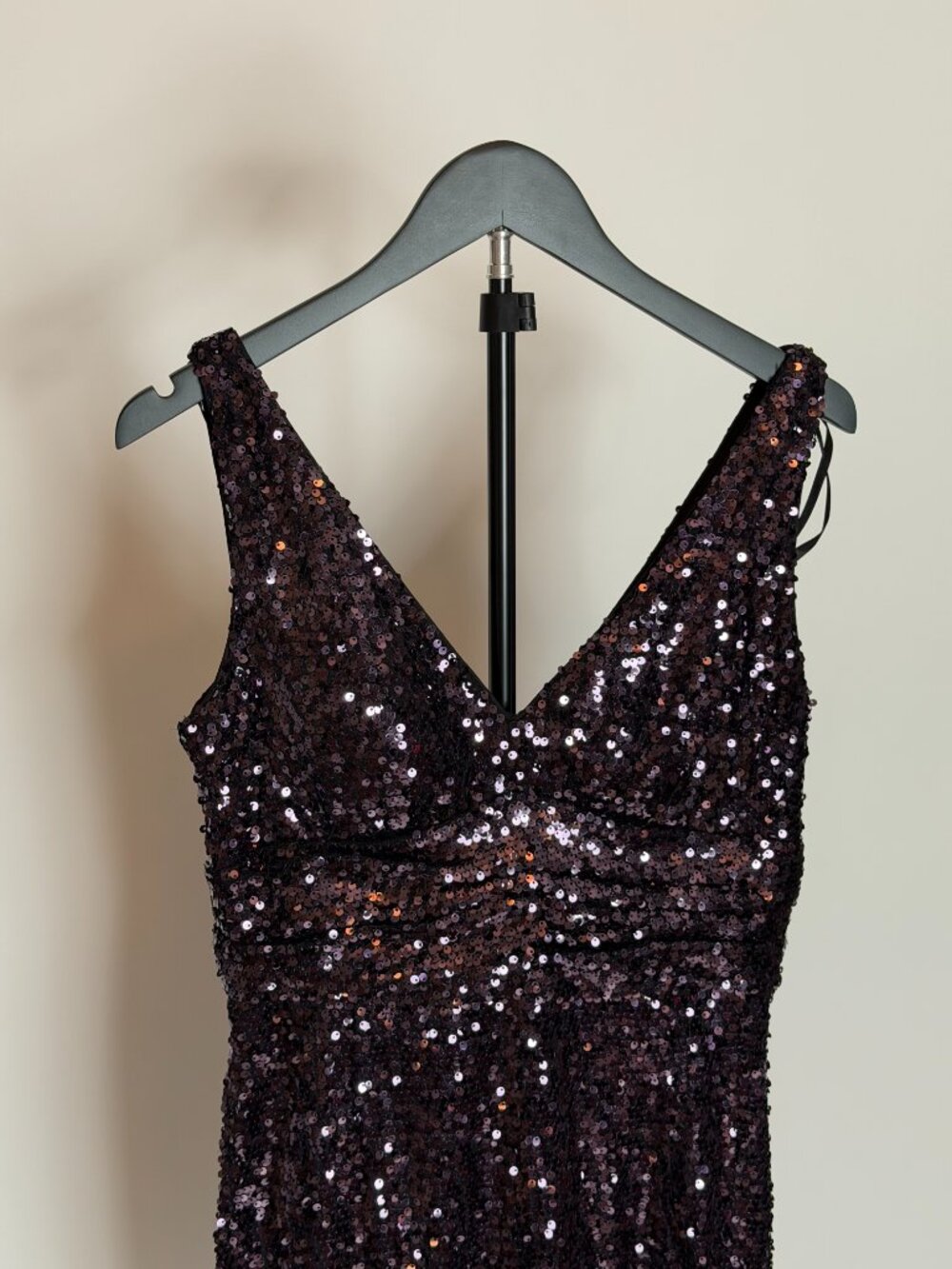 Purple Sequin Sleeveless Cocktail Dress - Picture 2 of 7